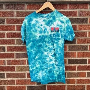Bowery Blue and White Tie Dye Death Valley Arizona Short Sleeve Tee Shirt Top